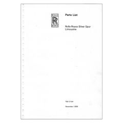 ROLLS-ROYCE SILVER SPUR LIMOUSINE PARTS LIST (TSD5194DL)