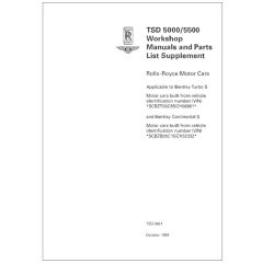 BENTLEY TURBO S/CONTINENTAL S PARTS & WORKSHOP MANUAL SUPPLEMENT (1995) (TSD5601DL)